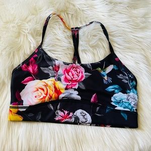 ZYIA Active Black Floral Sport Bra